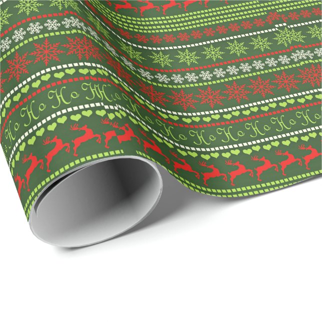 Weihnachts-Wiederholungsmuster Geschenkpapier (Rolleneckpunkt)