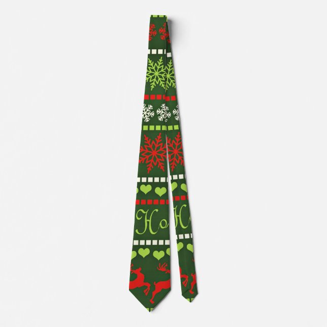 Weihnachts-Wiederholungsmuster Krawatte (Vorderseite)