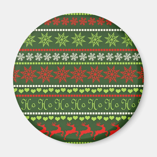 Weihnachts-Wiederholungsmuster Magnet (Vorne)