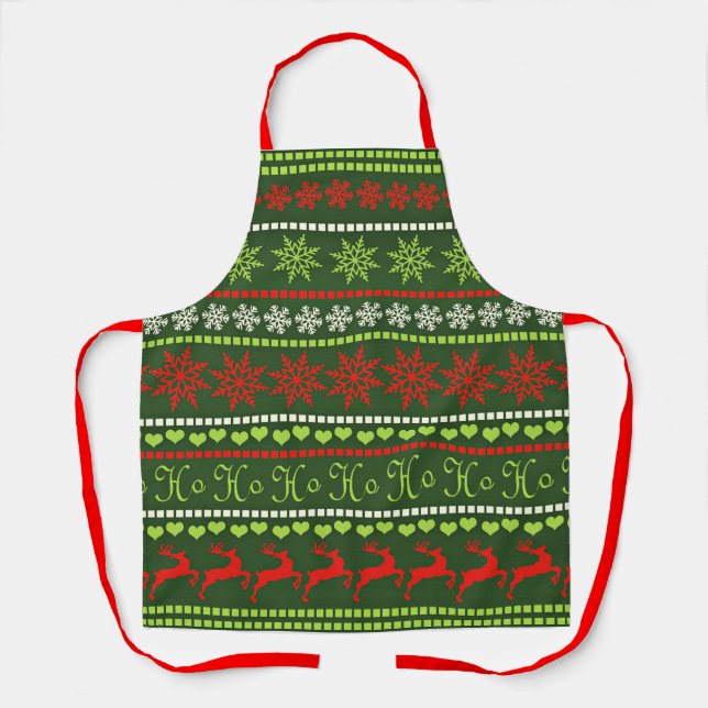 Weihnachts-Wiederholungsmuster Schürze (Vorderseite)