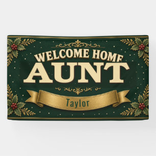 Weihnachts-Willkommen-zu-Hause-Tante-Vinyl-Banner Banner