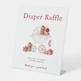Weihnachts-Windeln Raffle Baby Duschzeichen Sockelschild
