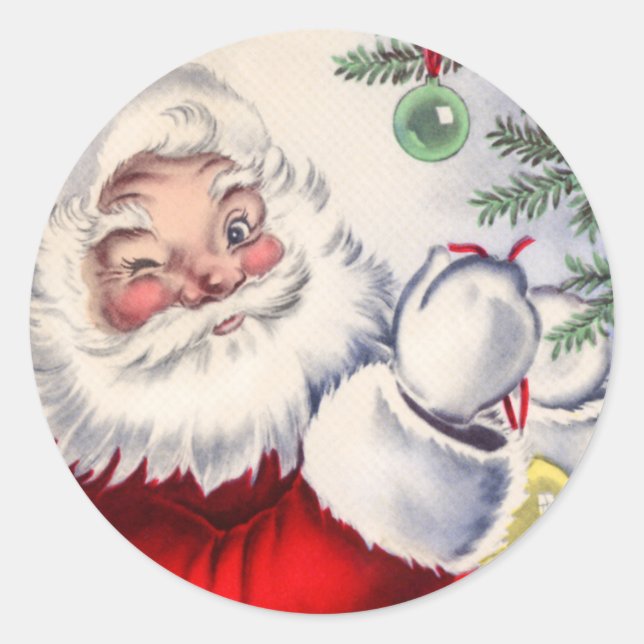 Weihnachts-Winking Weihnachtskalender Runder Aufkleber (Vorderseite)