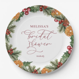 Weihnachts-Winter-Blumen-Brautparty Pappteller