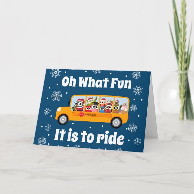 Weihnachts-Winter-Busfahrerhilfe Vielen Dank Dankeskarte (Vorderseite)