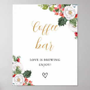 Weihnachts-Winter-Coffee-Bar-Tischschild Poster
