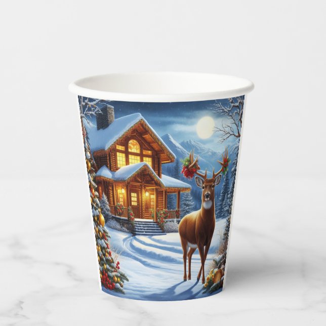 Weihnachts-/Winter-Deferlodge Pappbecher (Vorderseite)