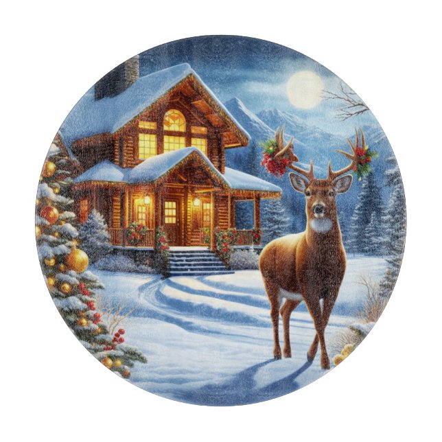 Weihnachts-/Winter-Deferlodge Schneidebrett (Vorderseite)