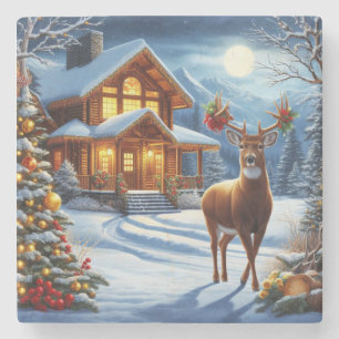 Weihnachts-/Winter-Deferlodge Steinuntersetzer