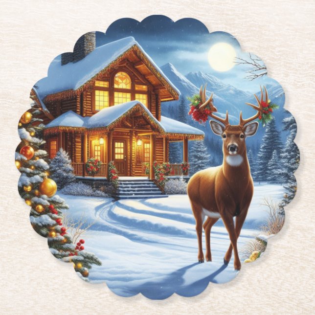 Weihnachts-/Winter-Deferlodge Untersetzer (Vorderseite)