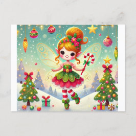 Weihnachts-Winter-Fee mit ihrer Magie Postkarte