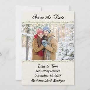 Weihnachts-Winter-Foto Save the Date Einladung