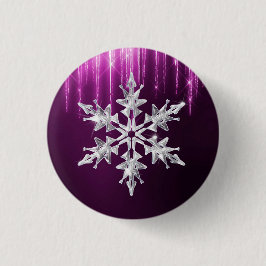 Weihnachts-Winter Glass Weihnachten Schneeflocke Button