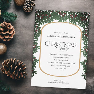 Weihnachts Winter Grün Business Weihnachten Party Einladung