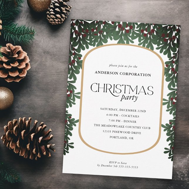 Weihnachts Winter Grün Business Weihnachten Party Einladung (Von Creator hochgeladen)