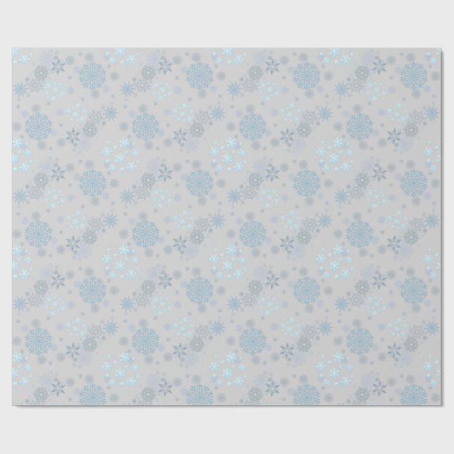 Weihnachts-Winter-Hanukkah-Schneeflockendesign Geschenkpapier (Flach)
