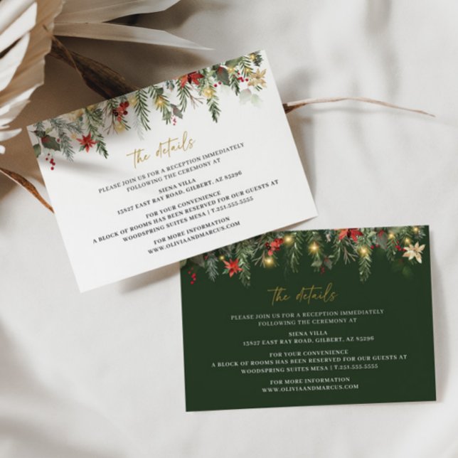 Weihnachts-Winter-Hochzeitssonderausweis Begleitkarte (Details Card 2 Colors)