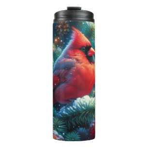 Weihnachts-/Winter-Kardinal Thermosbecher