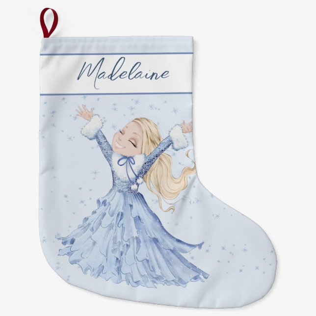 Weihnachts-Winter-Prinzessinnen Großer Weihnachtsstrumpf (Vorderseite)