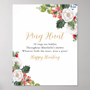 Weihnachts-Winter-Ring Hunt Brautparty Game Poster
