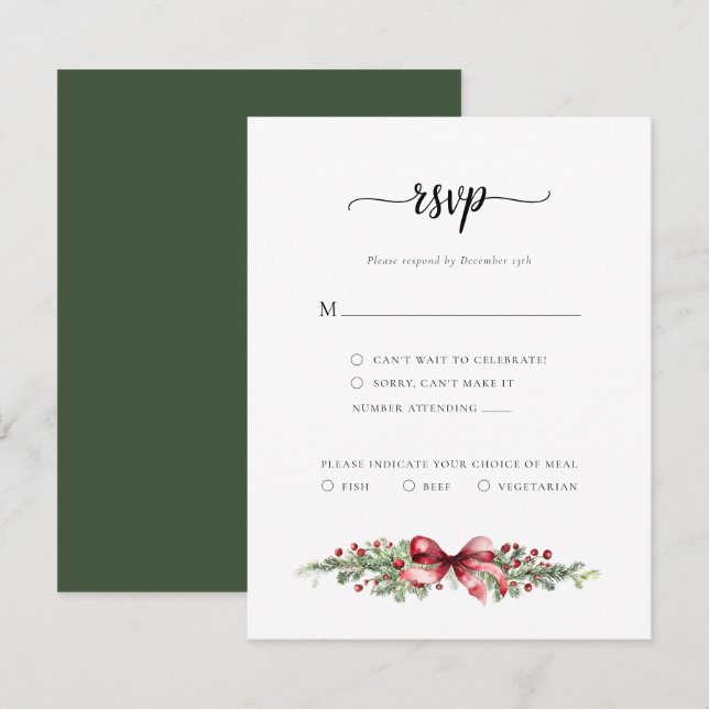 Weihnachts-Winter-RSVP-Karte RSVP Karte (Vorne/Hinten)