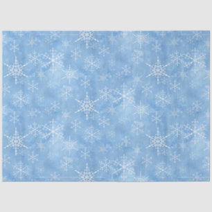Weihnachts Winter Schneeflocken Hand Drawing Blue  Seidenpapier