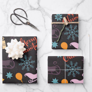Weihnachts Winter Sleigh Geschenkpapier Set