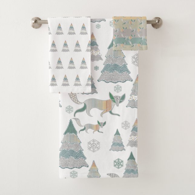 Weihnachts Winter Wonder Tree Badhandtuch Set (Insitu)
