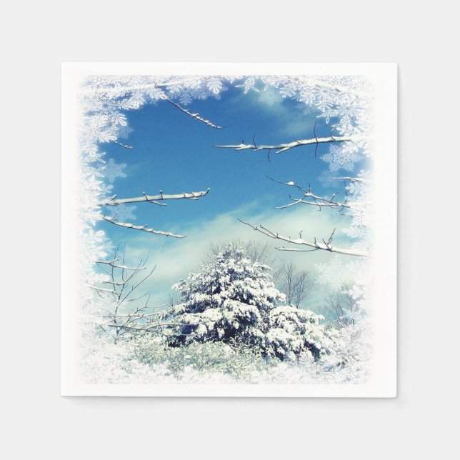 Weihnachts Winter Wonderland Disposable Napkins Serviette (Vorderseite)