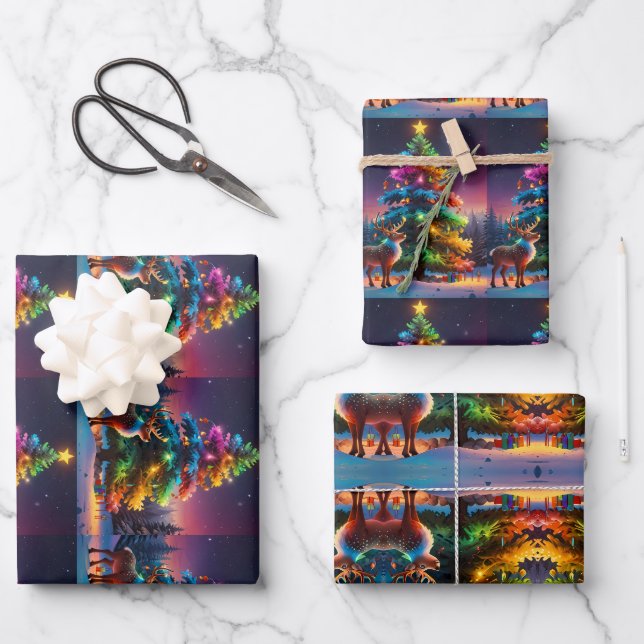 Weihnachts Winter Wonderland Ferienzeit Geschenkpapier Set (Vorderseite)