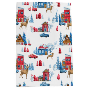 Weihnachts Winter Wonderland Rentier Mittlere Geschenktüte