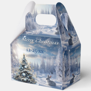 Weihnachts-Winter-Wunderland-Schneehase Geschenkschachtel