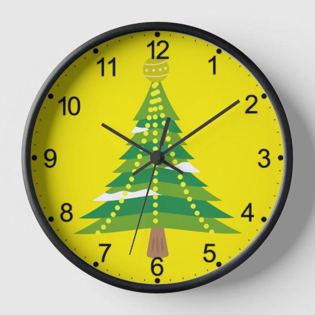 Weihnachts-Winterbaum mit Lichtern-15044 Uhr (Vorderseite)