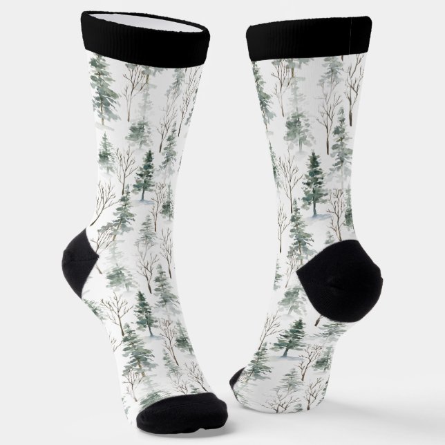 Weihnachts-Winterbaumstruktur Socken (Gewinkelt)