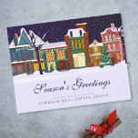 Weihnachts-Winterdorf | Die Grüße der Saison Postkarte<br><div class="desc">Ihr Firmenlogo kann hier hinzugefügt werden: http://www.zazzle.com/store/selectpartysupplies</div>