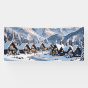 Weihnachts-Winterdorf-Hintergrund 6 Fuß sechs Fuß Banner