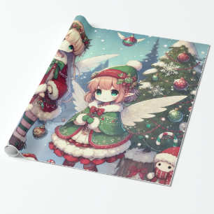 Weihnachts-Winterfeen Geschenkpapier