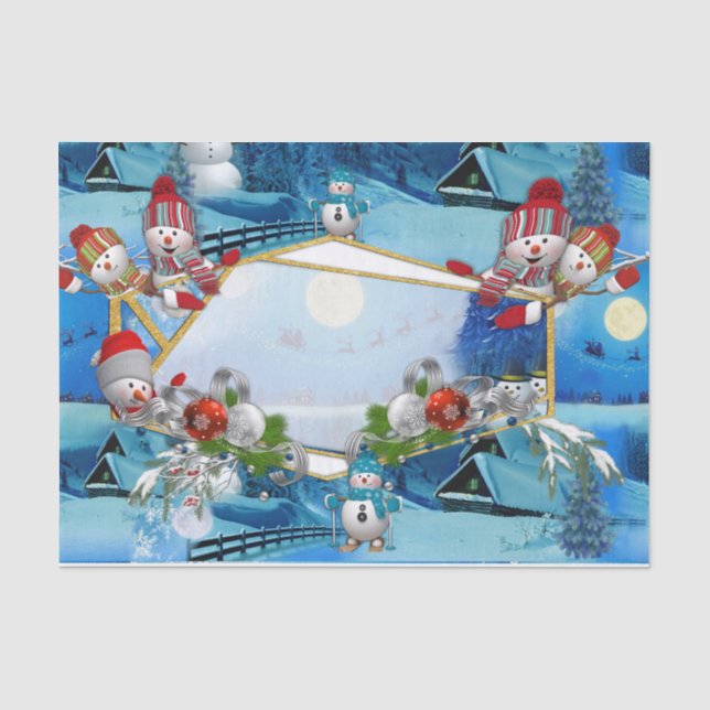 Weihnachts-Winterferien-Feier Seidenpapier (Vorderseite)