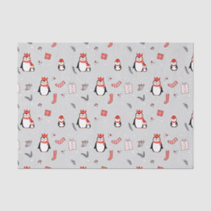 Weihnachts-Winterfest Familienpenguin Party Seidenpapier