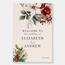 Weihnachts-Winterflor | Hochzeitsschild