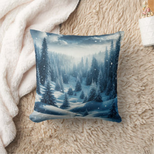 Weihnachts-Wintergebirgslandschaft Kissen