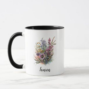 Weihnachts Wintergeschenk Wilde Blume Bouquet Male Tasse