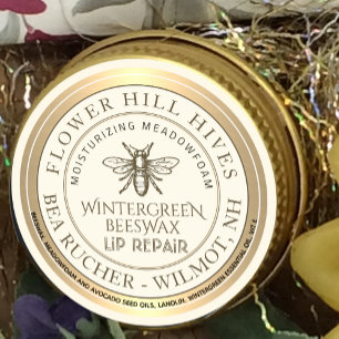 Weihnachts-Wintergrün-Bienenwachs-Lippenreparatur Runder Aufkleber