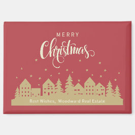 Weihnachts-Winterhäuser | Real Anwesen Personalisi Magnet