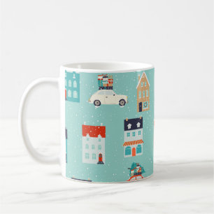 Weihnachts Winterhäuser Rote Auto Kaffeetasse