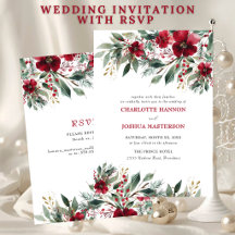 Weihnachts-Winterhochzeit Rote Stechpalme mit RSVP
