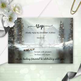 Weihnachts-Winterhochzeit RSVP-Karte Einladung