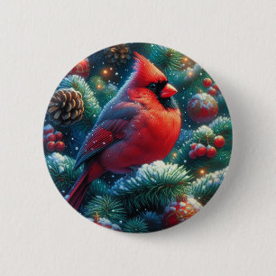 Weihnachts-/Winterkardinal Button