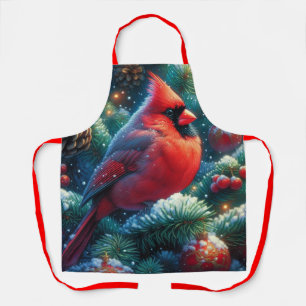 Weihnachts-/Winterkardinal Schürze