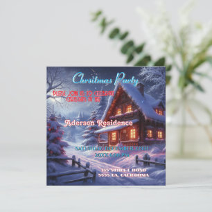 Weihnachts-Winterlandschaft Weihnachts-Party Einladung